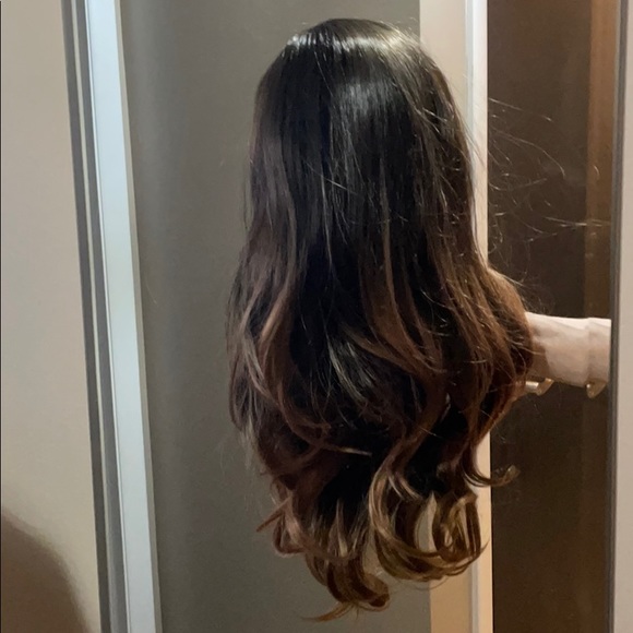 copper ombré wig pretty wig dark brown balayage waves 26 inch long NWT - Picture 15 of 16